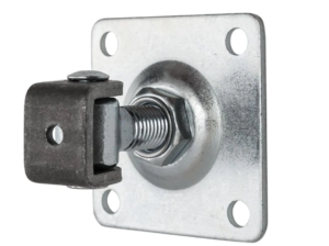 Zawias regulowany M16 z szyldem 100x100x4 mm do furtek i bram skrzydłowych