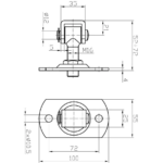 Zawias regulowany M16 z szyldem prostokątnym 100x55x4 mm 2