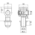 Zawias regulowany M18 do wspawania do furtek i bram skrzydłowych 2