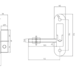 Zawias regulowany toczony fi 24+M12 z kulą i szyldem 150 x 40 mm 2