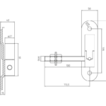 Zawias regulowany toczony fi 27+M16 z kulą i szyldem 180 x 50 mm 2
