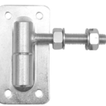 Zawias regulowany toczony fi30+M18 z kulą i szyldem 160 x 85 mm