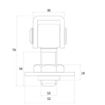 Zawias stalowy regulowany do wspawania M20 2