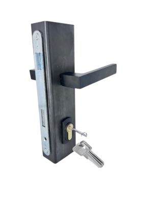 Zestaw do furtki kaseta z zamkiem 60x40 ,klamka, maskownice