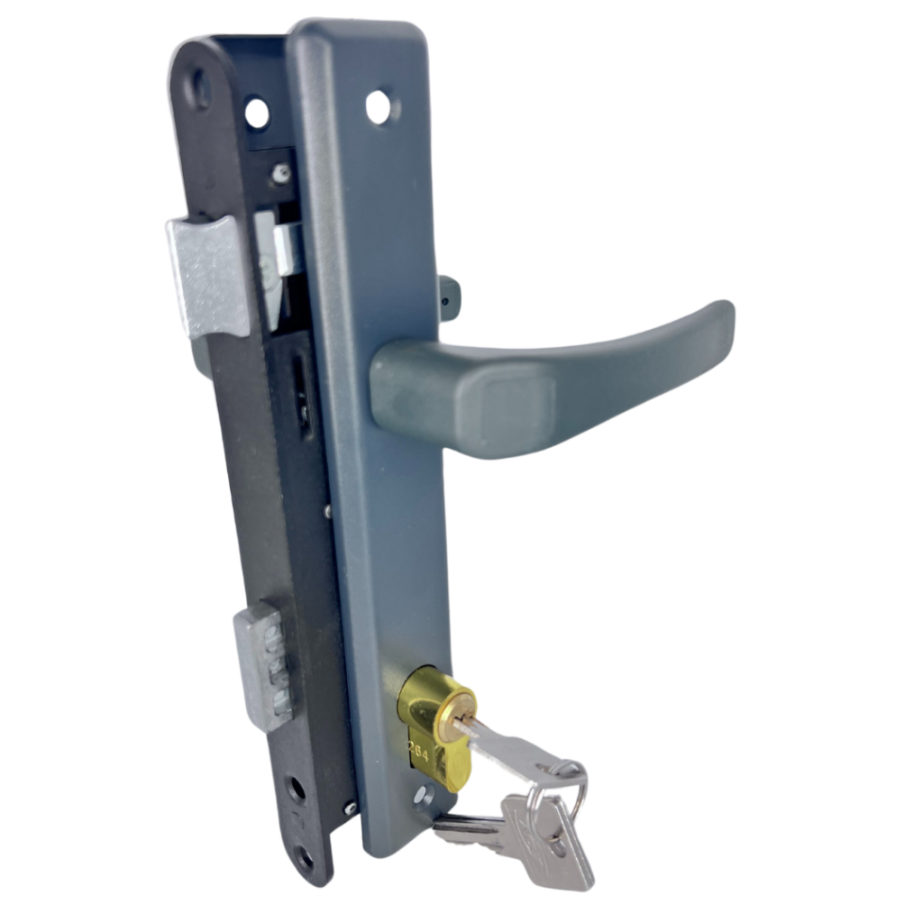 Zestaw do furtki komplet furtkowy klamka antracyt zamek 90/34 wkładka 4