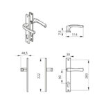 ZESTAW KOMPLET DO FURTKI BRAMKI OGRODZENIA ZAMEK KLAMKA WKŁADKA 90MM MATI 8